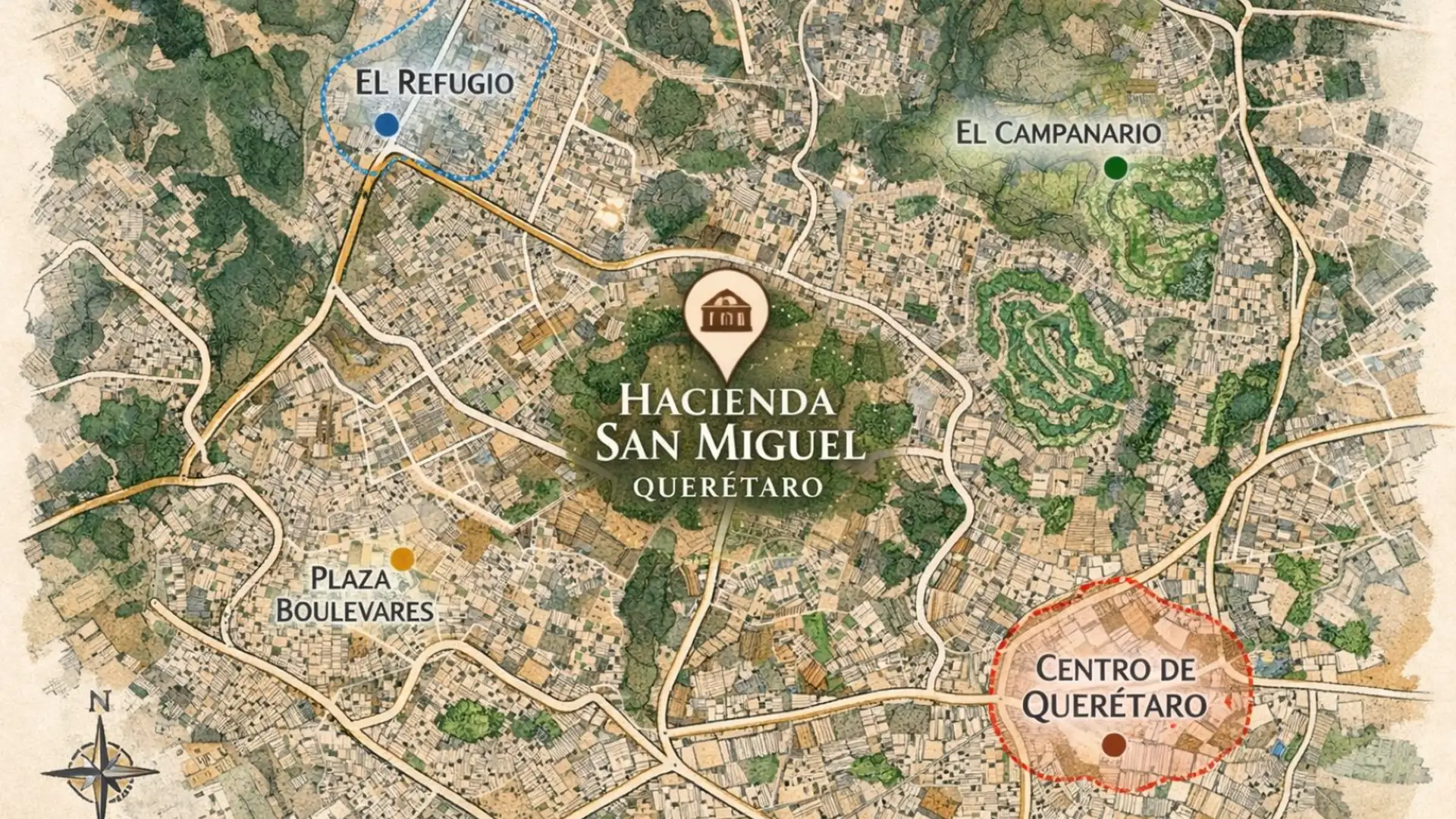 Mapa de ubicación Hacienda San Miguel Querétaro